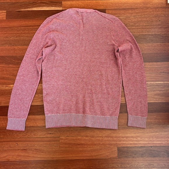 BOSS Hugo Boss Mens v neck red/gray wool/ cotton slim fit sweater L - Picture 4 of 6